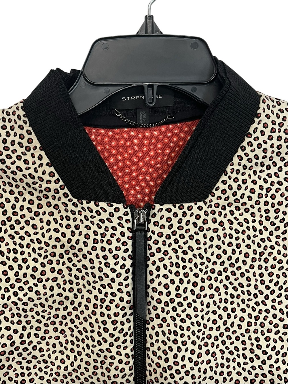 STRENESSE | Classy Cheetah‎ Print Black Ribbed Full Zip Front Blazer Jacket 6 - Picture 3 of 8